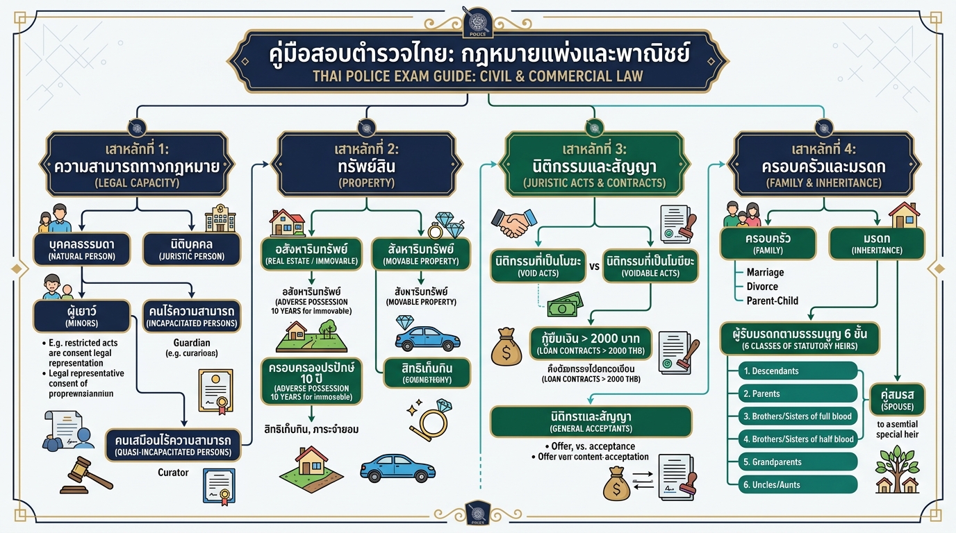 แผนภาพสรุปกฎหมายแพ่งและพาณิชย์
