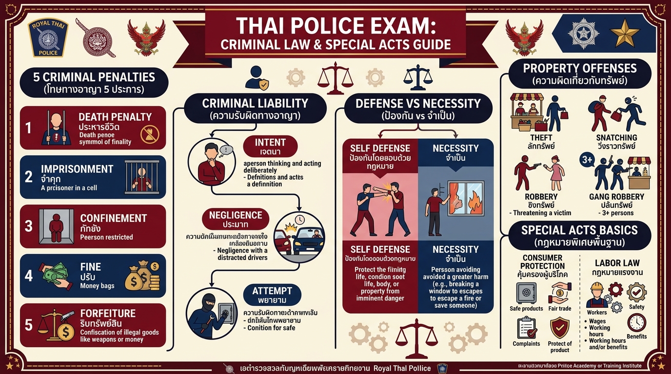 แผนภาพสรุปกฎหมายอาญาและกฎหมายพิเศษ