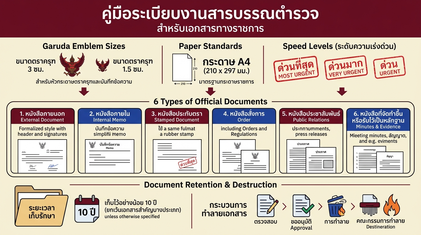 แผนภาพคู่มือระเบียบงานสารบรรณตำรวจ